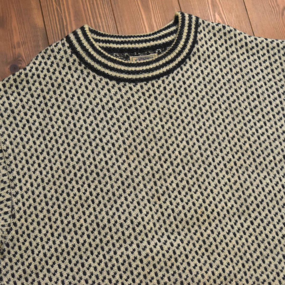 L.L.Bean ノルウェー製バーズアイニットセーター ホワイト