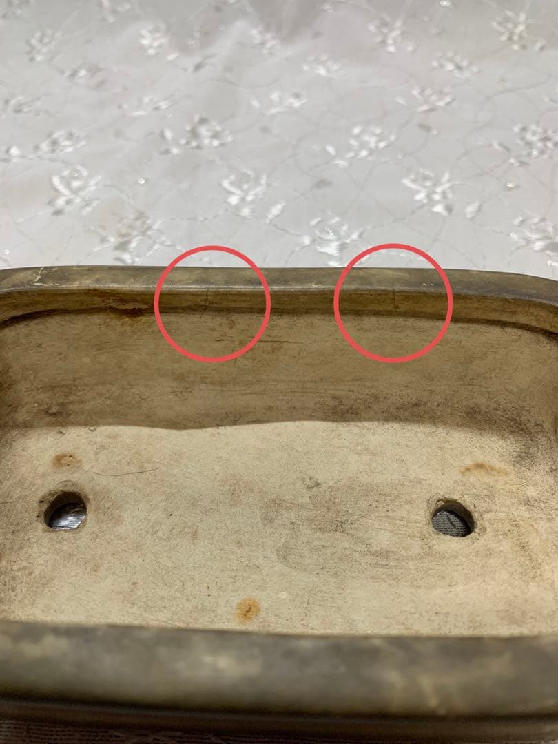 骨董品 訳あり 青交趾 白交趾 盆栽鉢