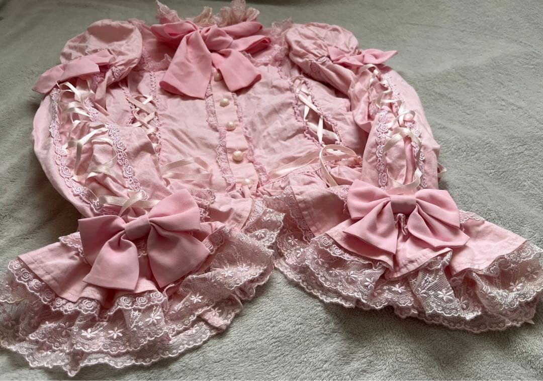 アンジェリックプリティ 姫袖　ブラウス　姫系　ロリィタ　編み上げ　リボン アンジェリックプリティ 姫袖 ブラウス 姫系 ロリィタ 編み上げ リボン