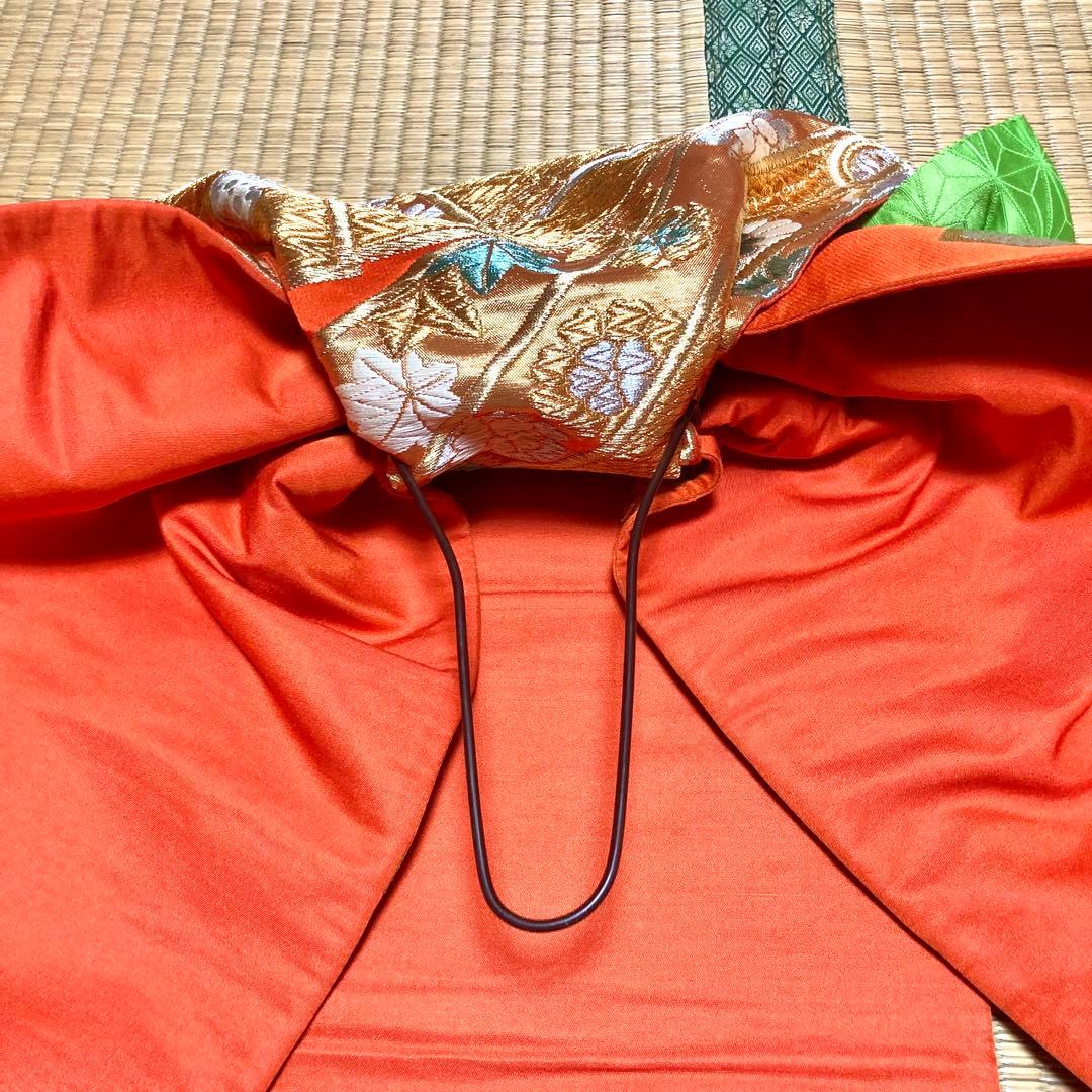 竜宮舞をんな 帯3種使用 花魁 俎板帯『紅地檜扇松葉菱添菊紋帯