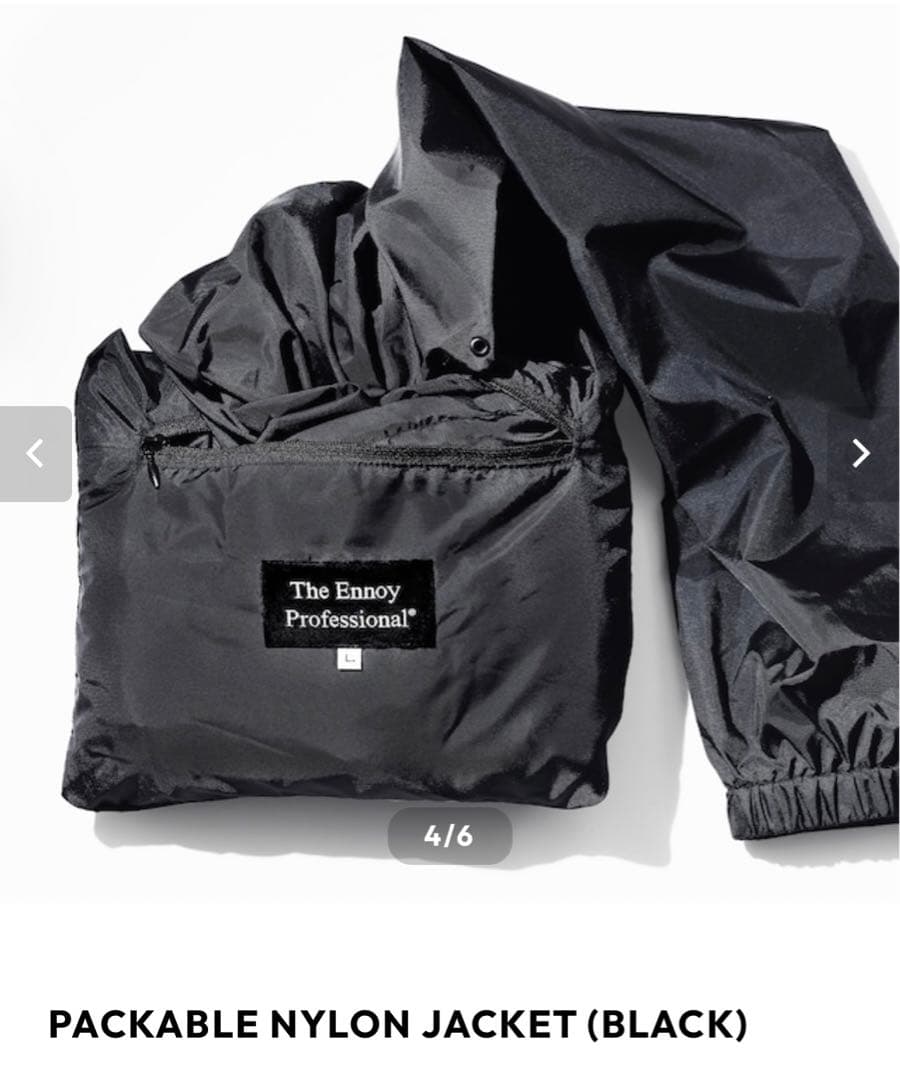 ENNOY PACKABLE NYLON JACKET 黒 L - メルカリ