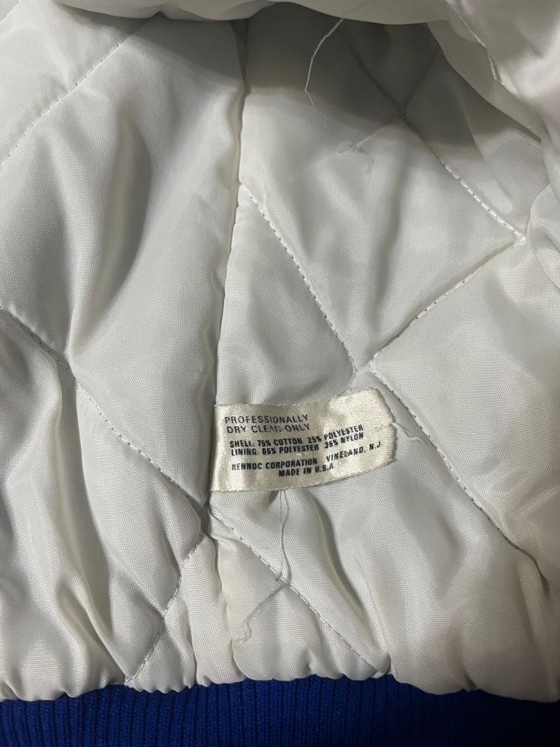 Rennoc スタジャン コーデュロイ 青 猫刺繍 古着 ヴィンテージ - メルカリ