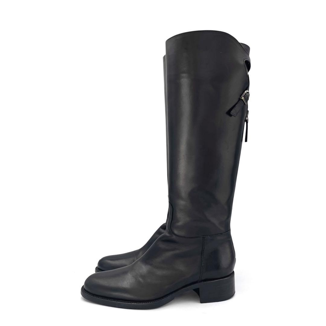 《未使用級》サルトル ロング 乗馬 ブーツ ジョッキー レザー ブラック 黒系