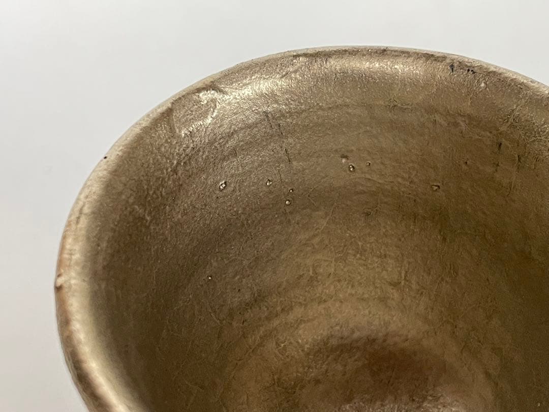 陶芸家　荒木高子　内田鋼一　合作　瑠璃釉白金彩　高杯　酒器　共箱