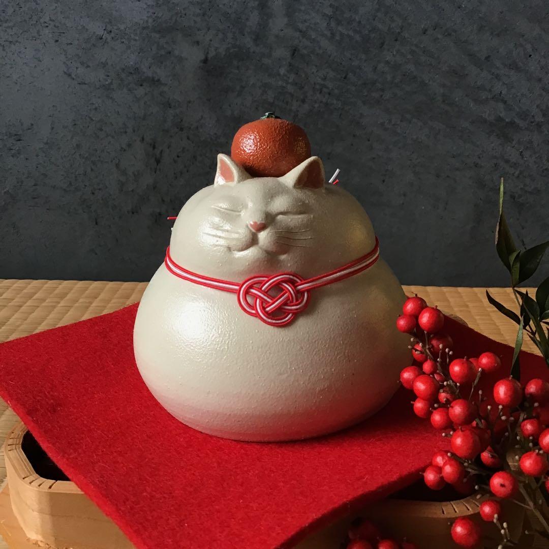 ねこ鏡餅 一体型 少し大きめ 径12cm - montres-city.com