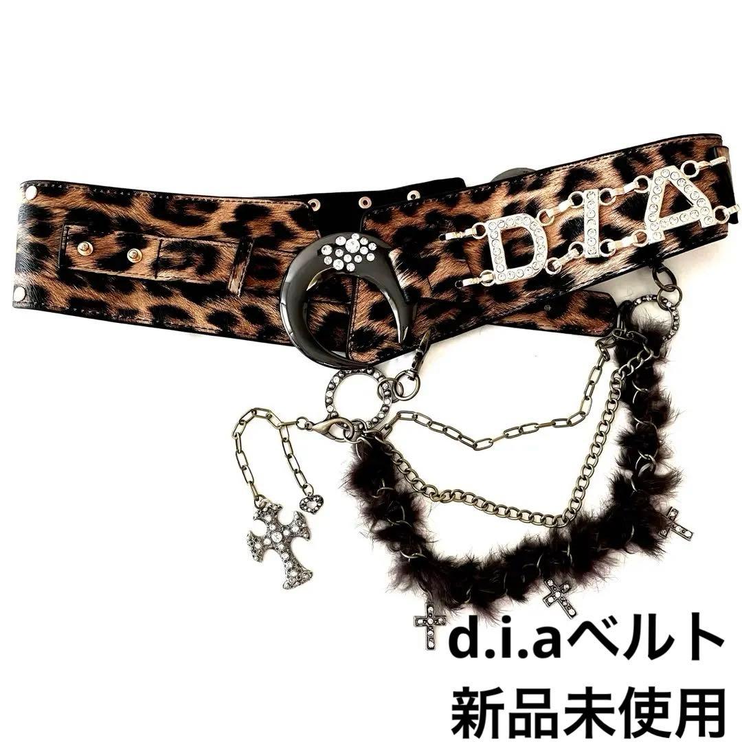 新品d.i.aムーンバックルベルト レオパード/ダイヤ ダイア平成ギャル