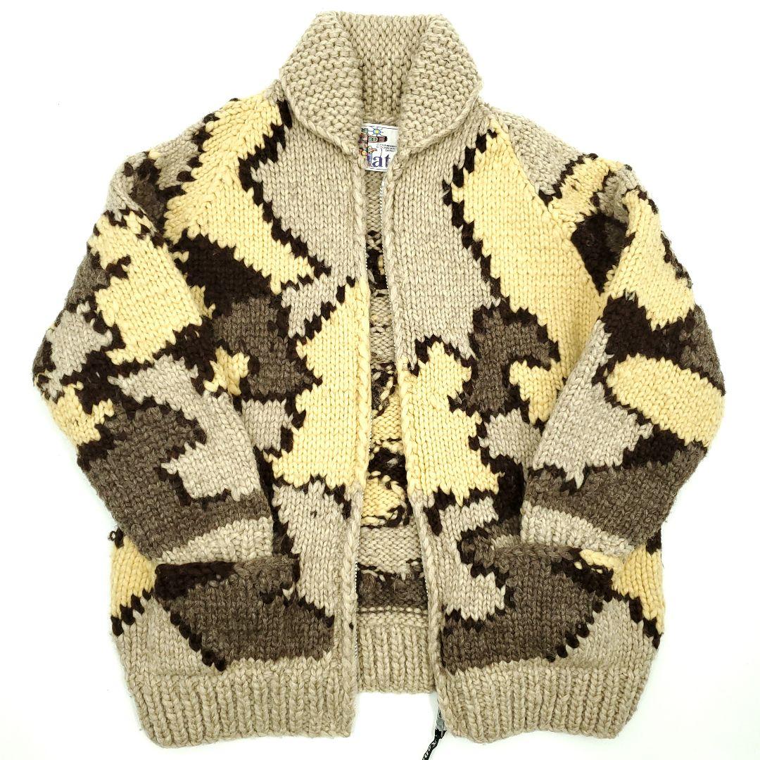 希少カモフラ迷彩柄◇Kanata◇M位カナダ製カウチンセーター最高級