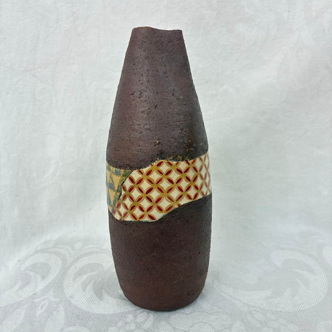未使用品 【中村梅山】金彩 象嵌色絵 瓶 花瓶 花器 陶器 作家物 - メルカリ