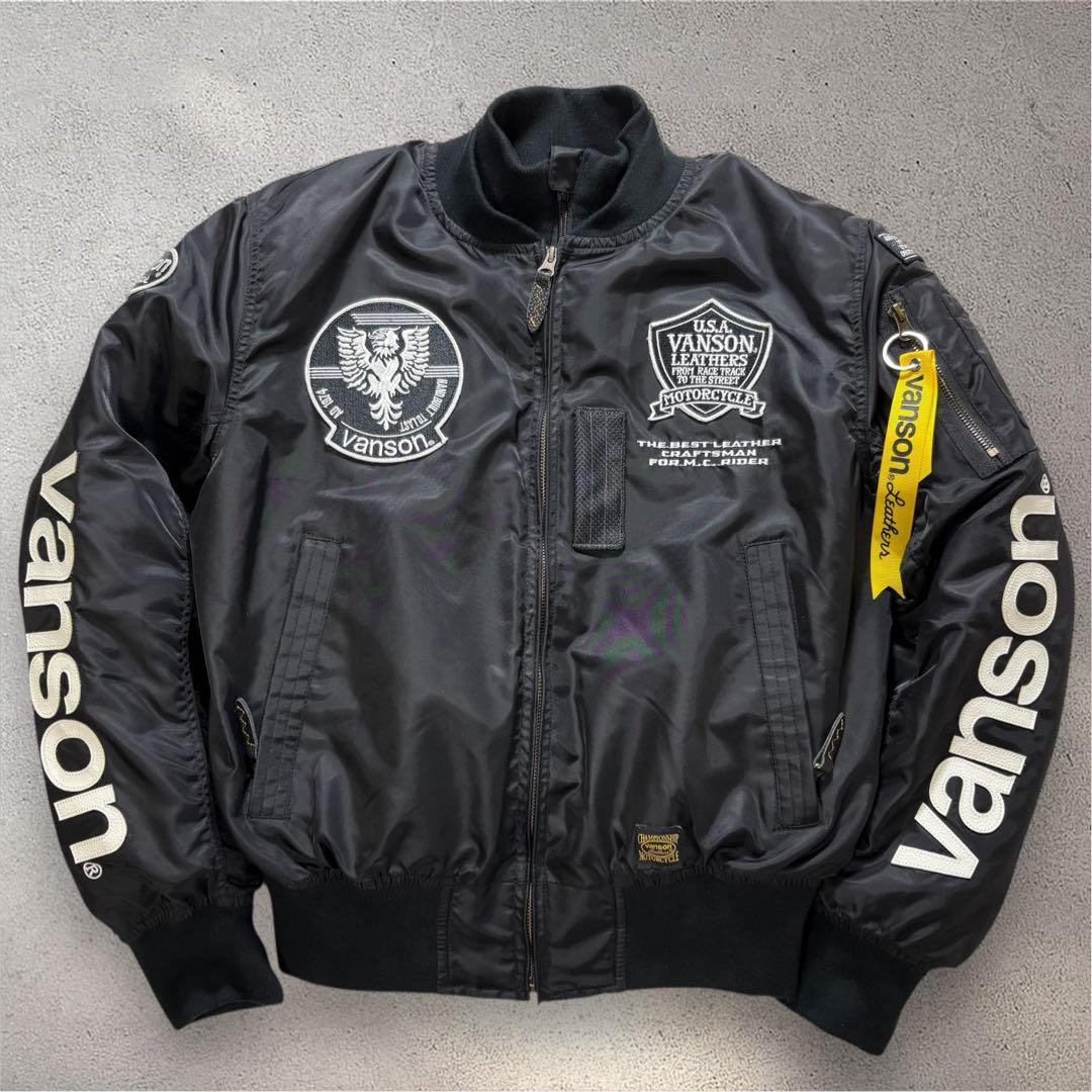 【美品・3way】VANSON　MA-1　ライダースジャケット　ブラック M Vanson Leathers｜MA-1 JACKET | Rakuten Fashion(楽天ファッション