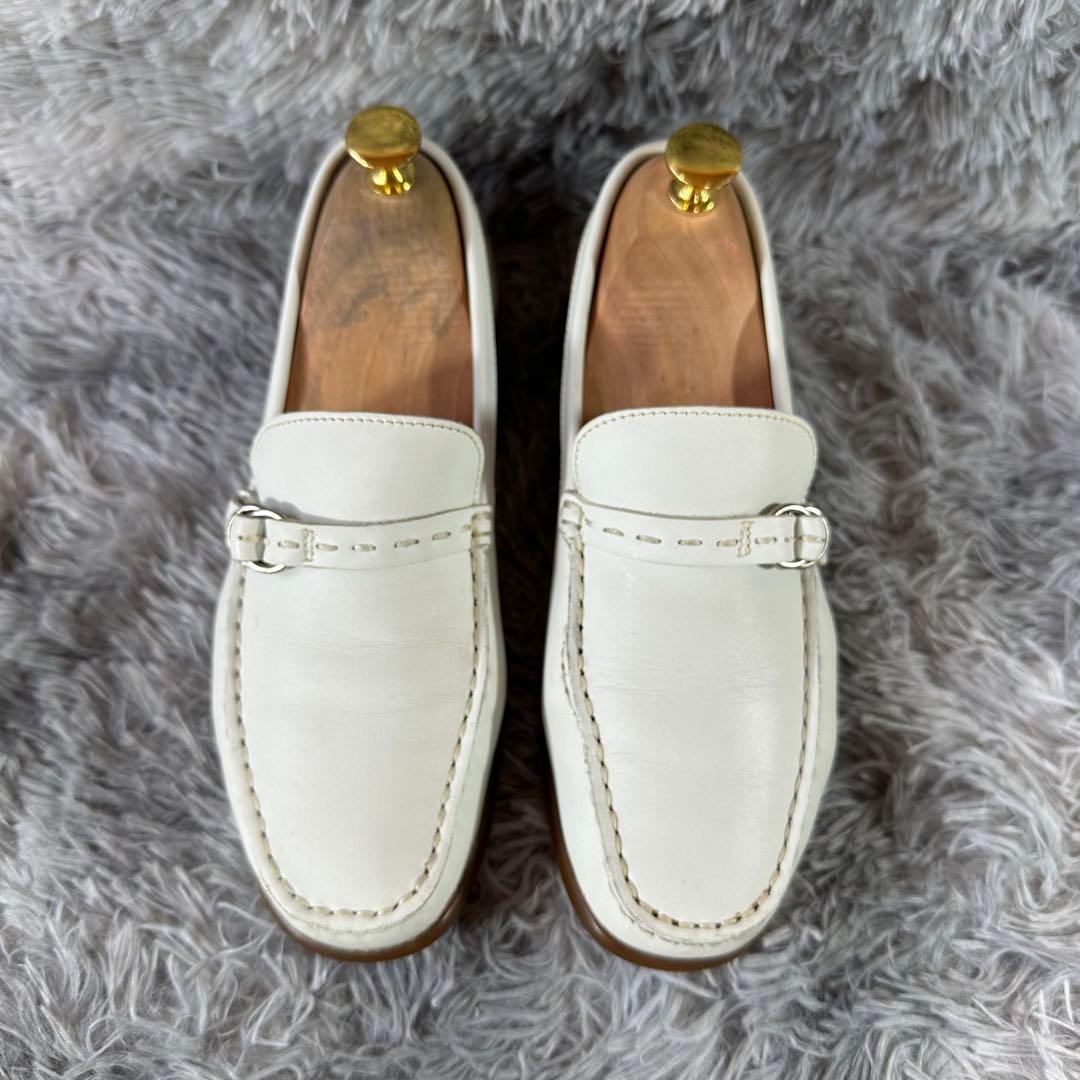 REGAL リーガル ホワイトレザー ローファー バックル付き 23.5