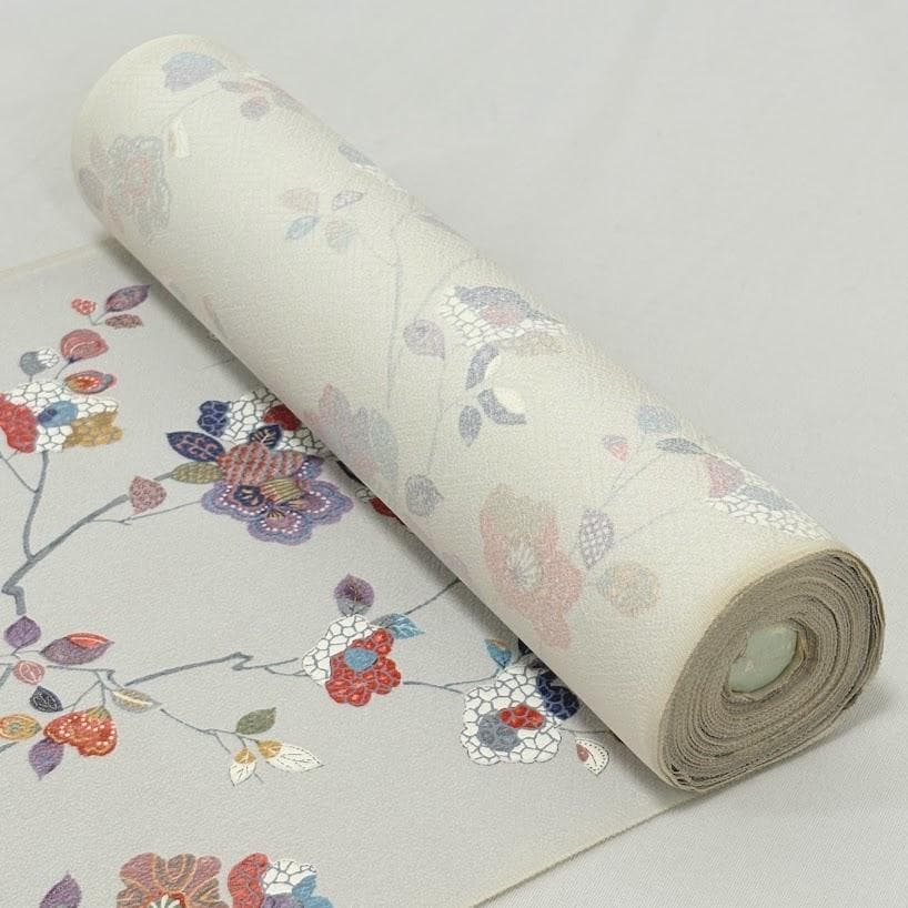 ゆりのはな 小紋着尺反物 小紋 着尺 反物 丹後ちりめん 花柄 正絹 B802