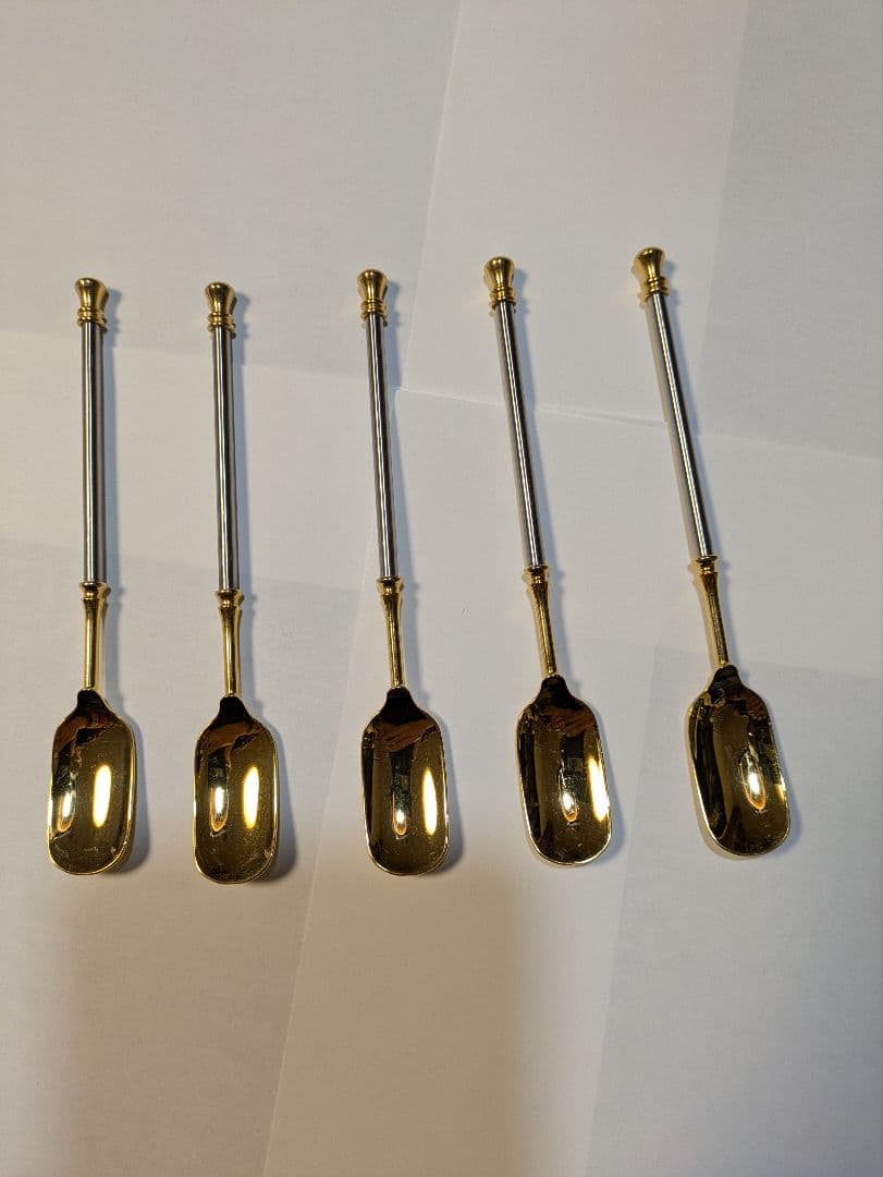 ごとうたかひろ様へb502、シルバー ゴールド 洋白 キャビアスプーン 5本