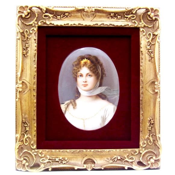 【希少・KPMベルリン 】ルイーゼ王妃 陶板画／額装 アンティーク 投資アート KPM ベルリン 陶板画 ルイーゼ 額付き アンティーク KPM Berlin Luise