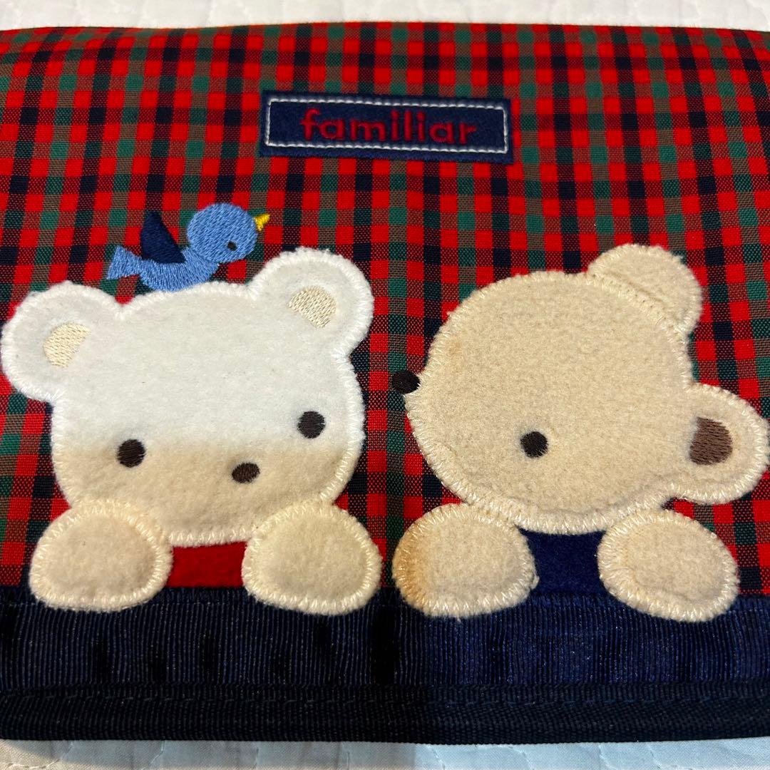 ファミリア familiar 母子手帳ケース チェック ワッペン 刺繍 - 母子