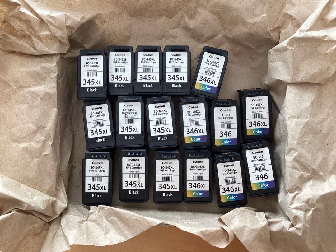 【使用済み】Canon 345XL 346XL インクカートリッジ セット17個 Amazon.co.jp: ejet BC-345XL BC-346XL 純正大容量の2倍 リサイクル
