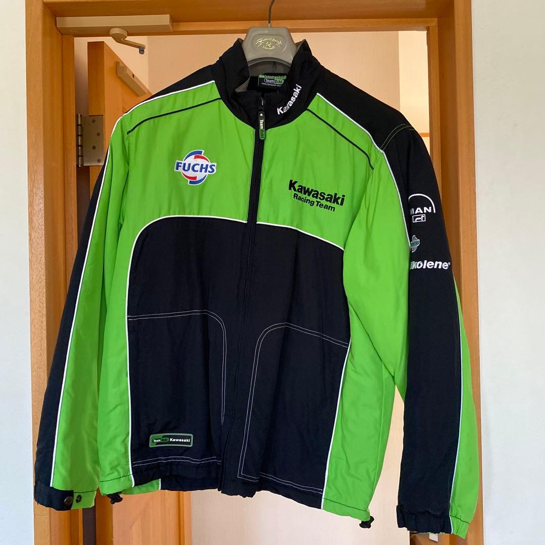 Kawasaki レーシングジャケット 緑黒 - メルカリ