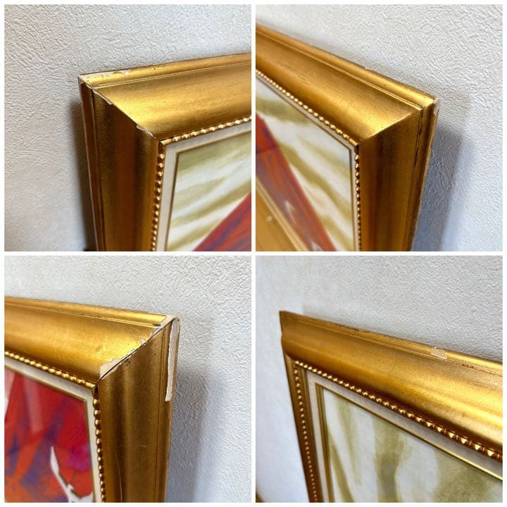 児玉三鈴 暁岳 日本画 赤富士 鶴 金落款 金泥仕様 自然、風景画・