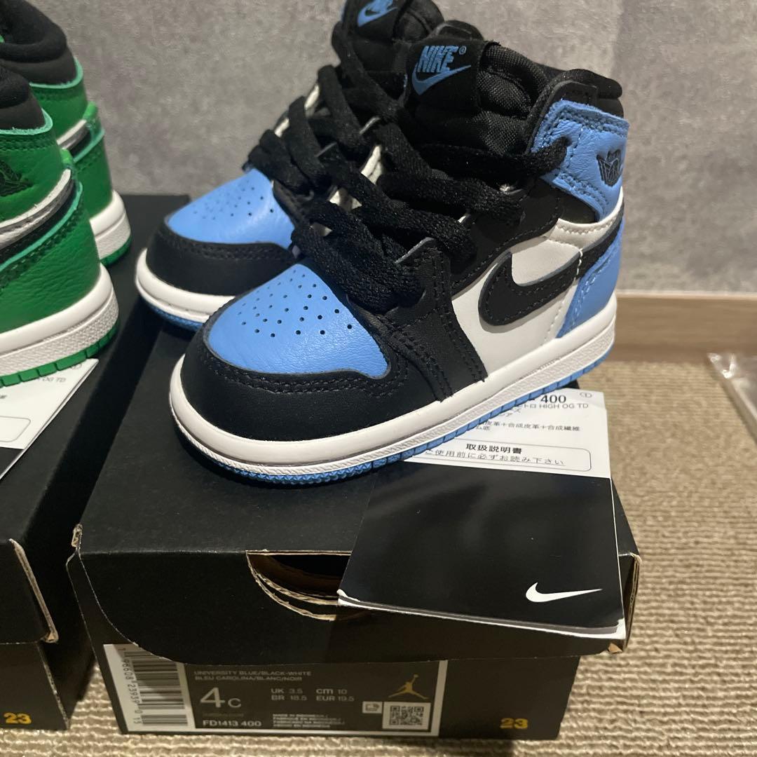 NIKE ベビーシューズ エアジョーダン グリーン/ブラック10cm 2足セット