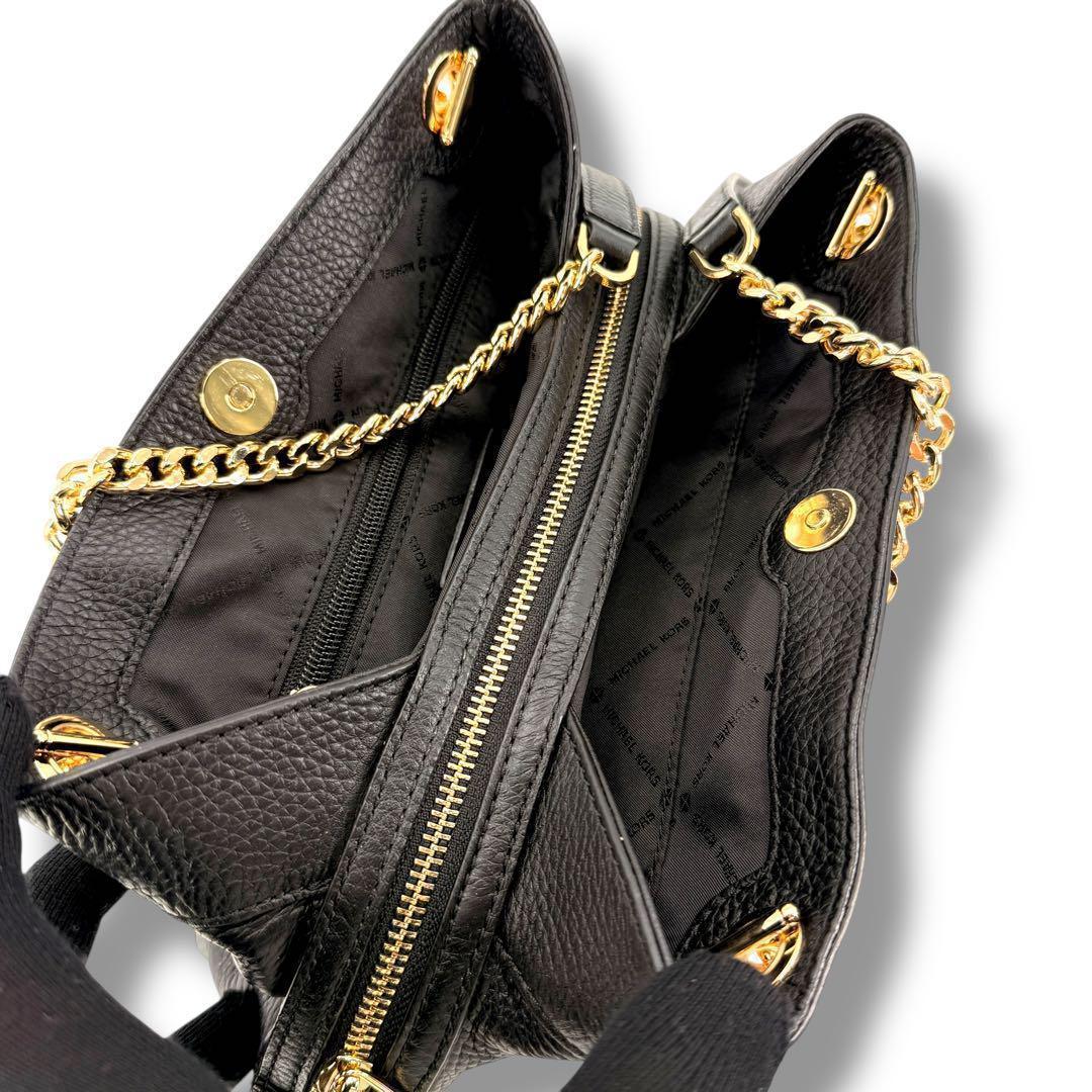 《極美品》マイケルコース ミニショルダーバック チェーン レザー シボ革 通勤