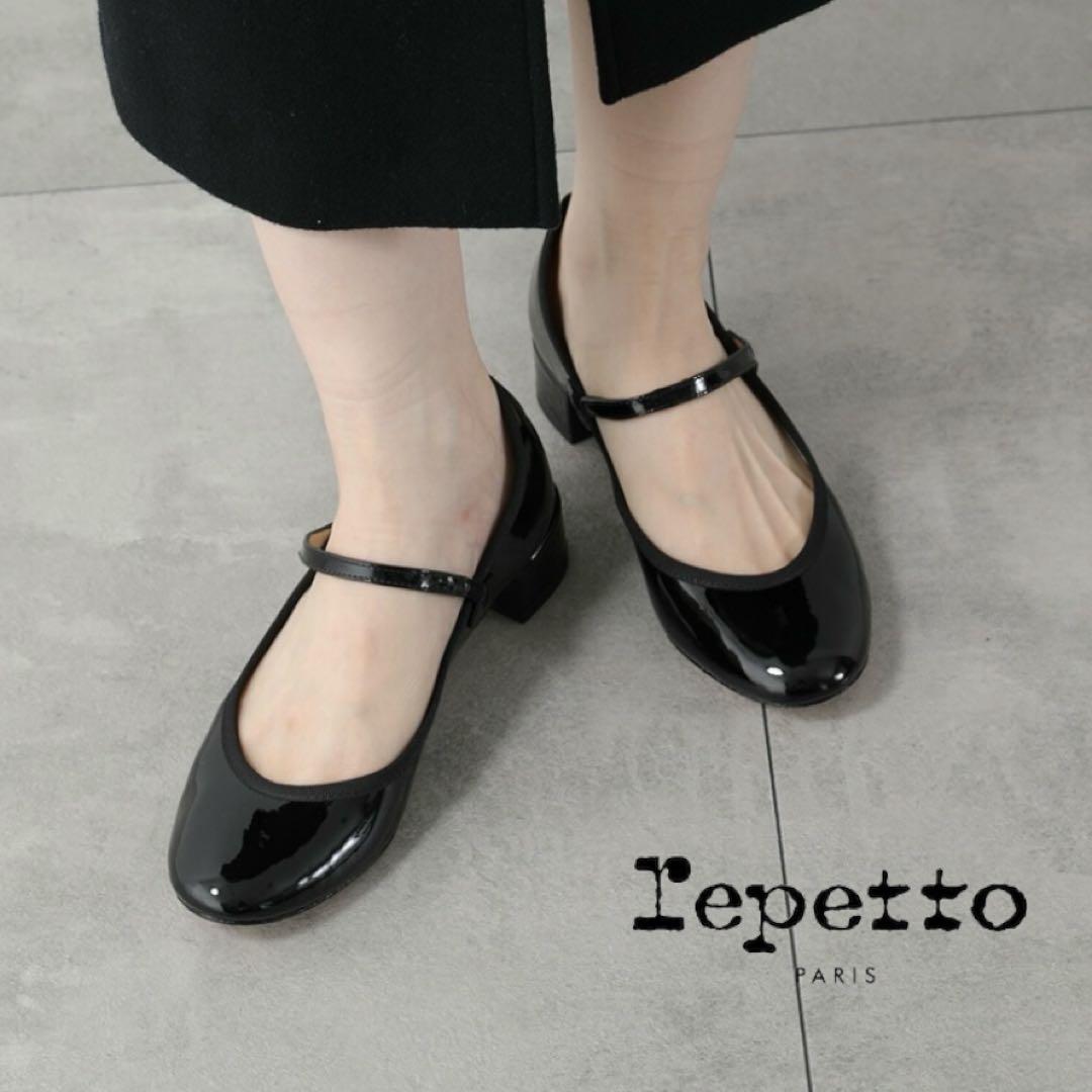 美品】レペット ROSE メリージェーン ストラップ エナメル24 黒 - メルカリ