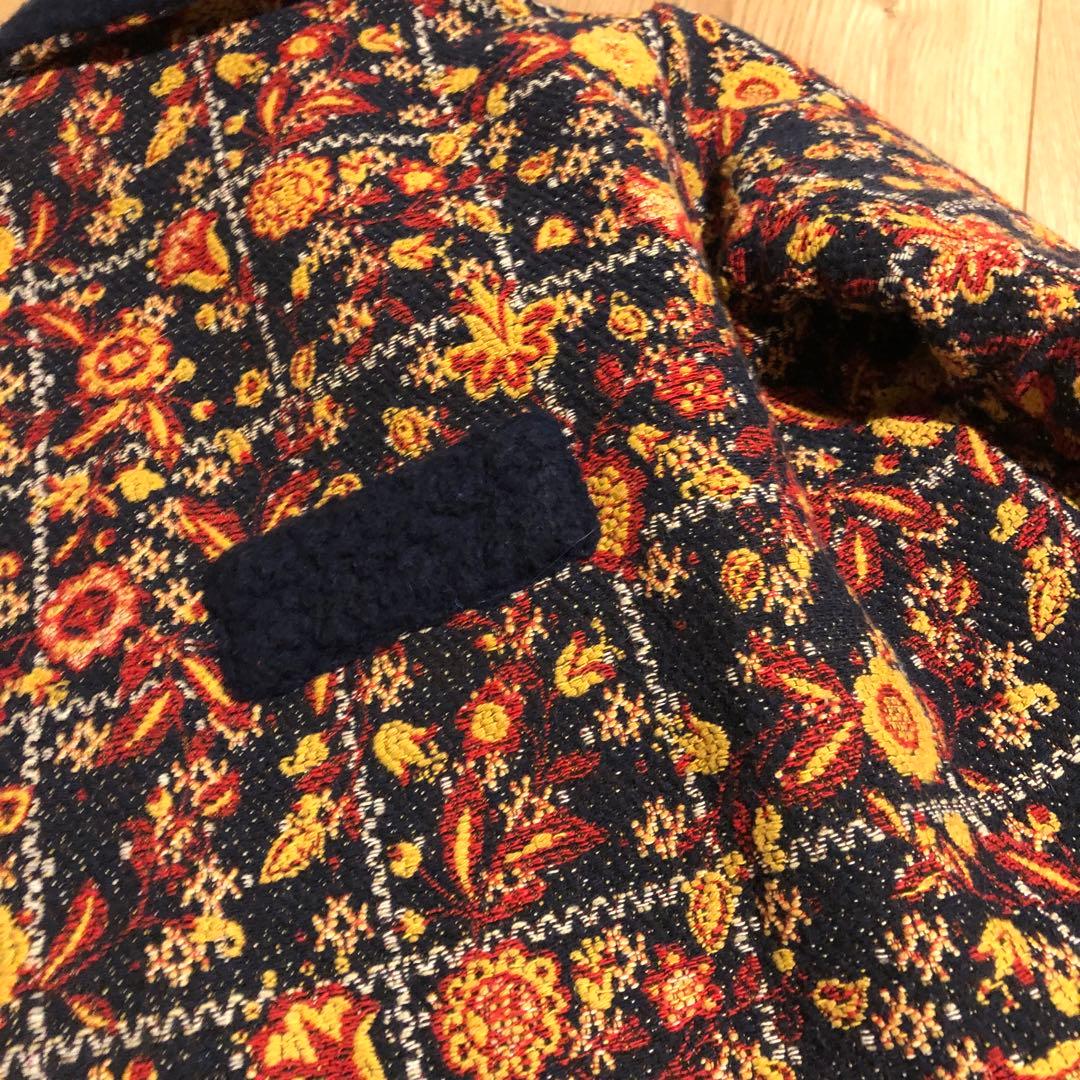 イエローペロタ 花柄 ジャカード リバーシブル ジャケット コート