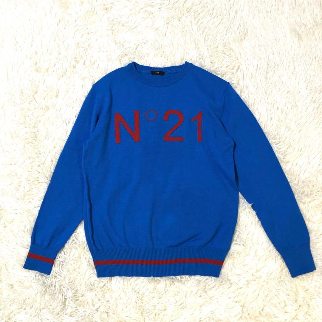 N°21 ヌメロヴェントゥーノ ニット ロゴセーター クルーネック リンガー