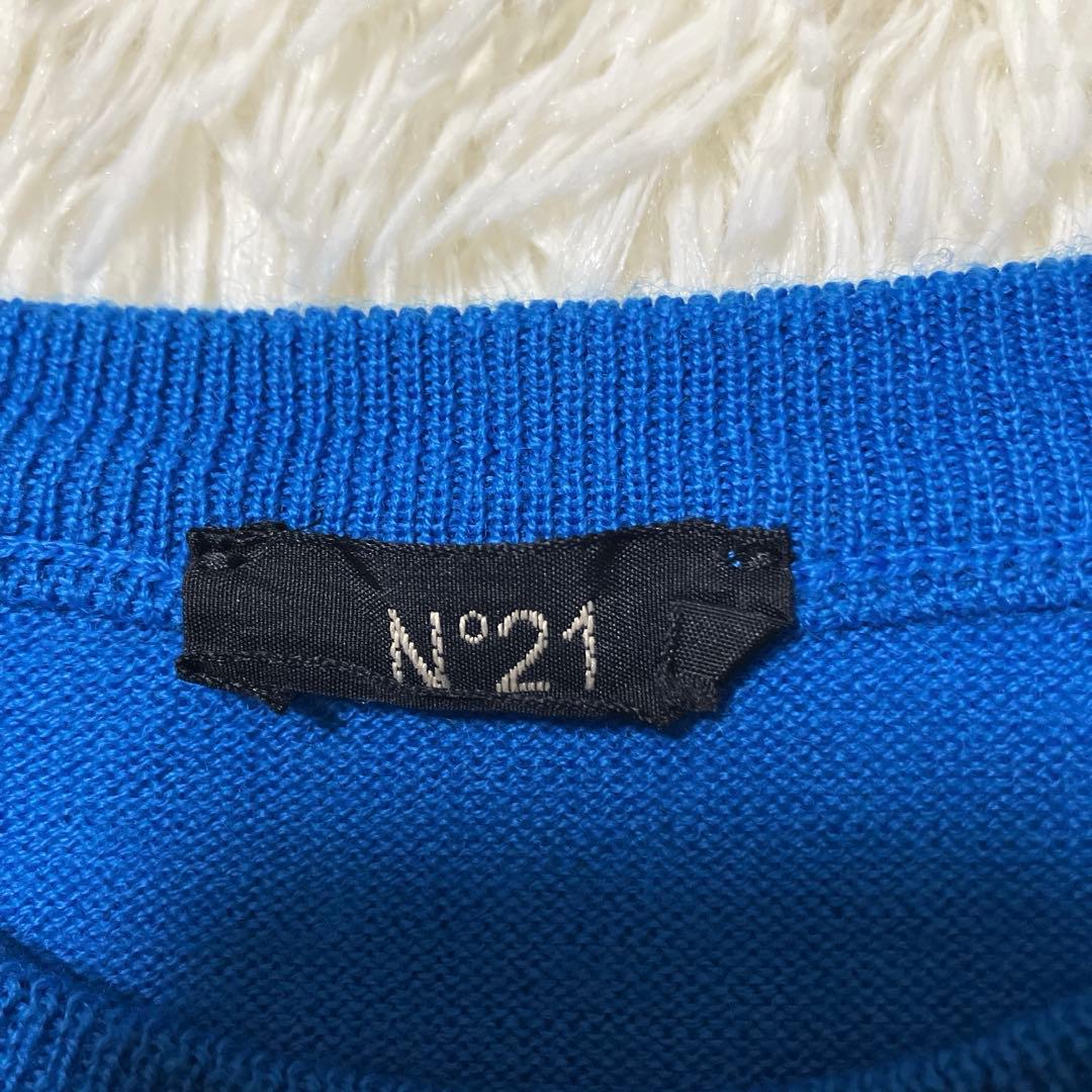 N°21 ヌメロヴェントゥーノ ニット ロゴセーター クルーネック リンガー