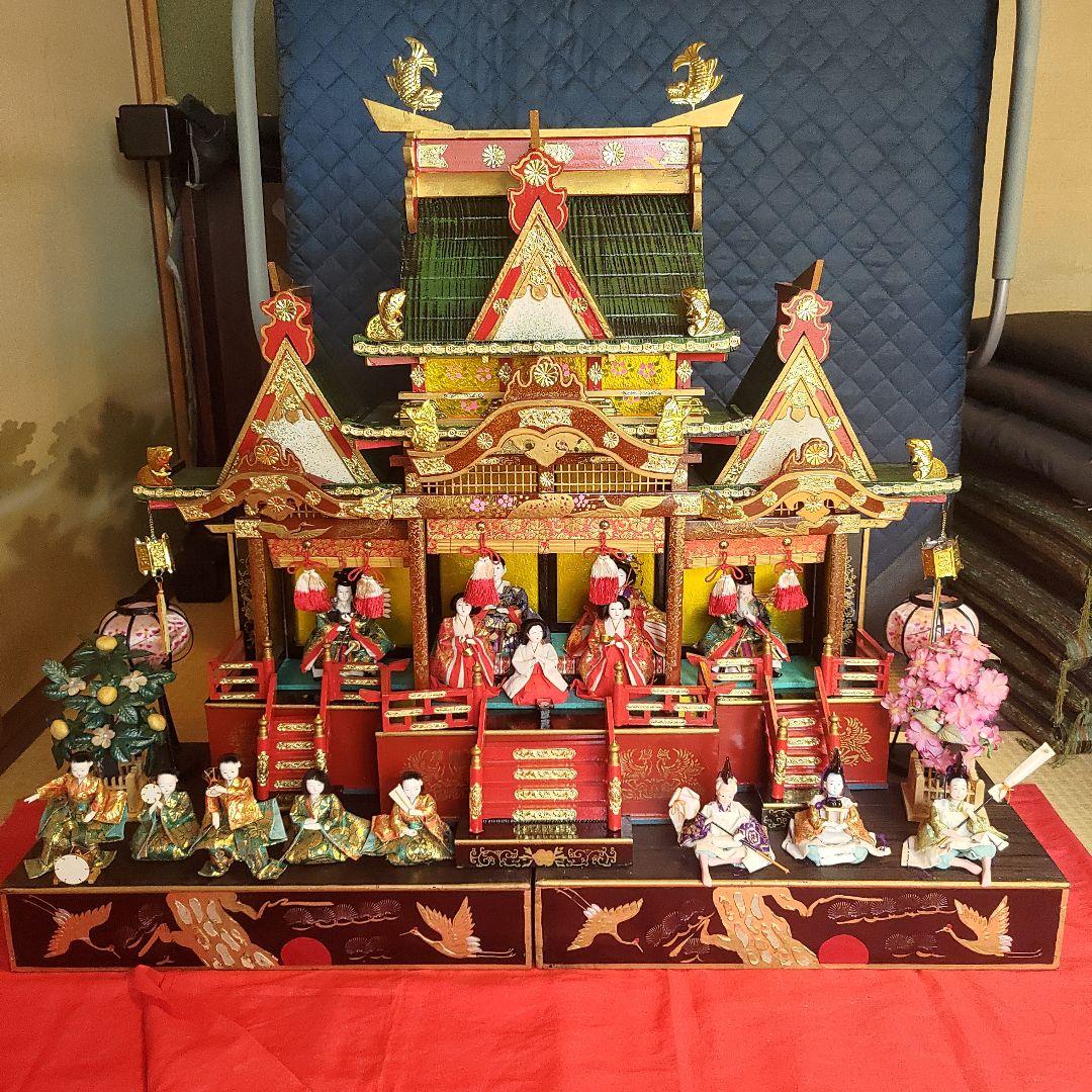御殿飾りひな人形　雛人形セット 桜柄友禅衣装のひな人形の桜御殿飾りの通販～選ばれるお店の雛人形