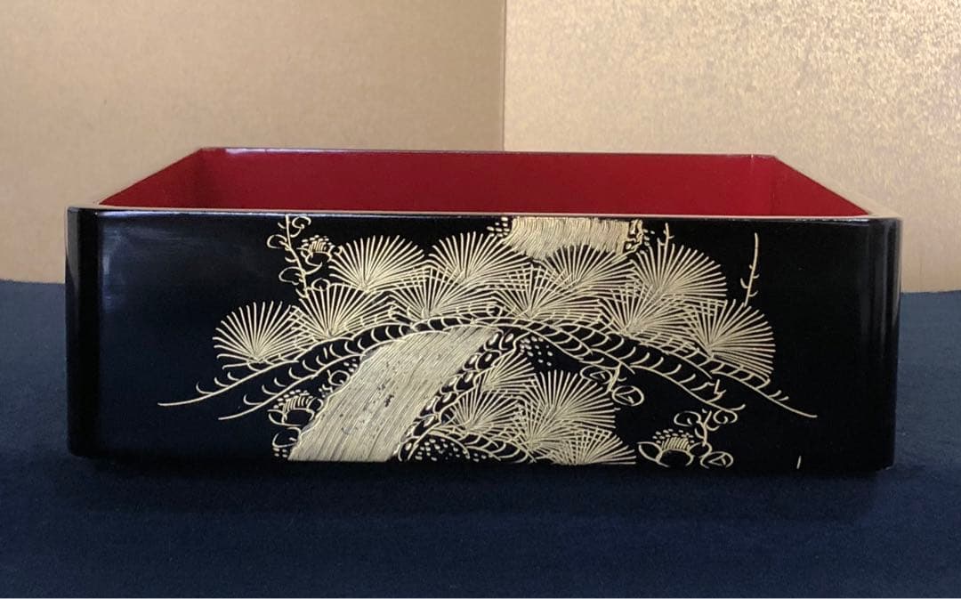 ❗️割引《R》黒内朱 沈金松竹梅 四段重 替蓋付 木箱　251117え2