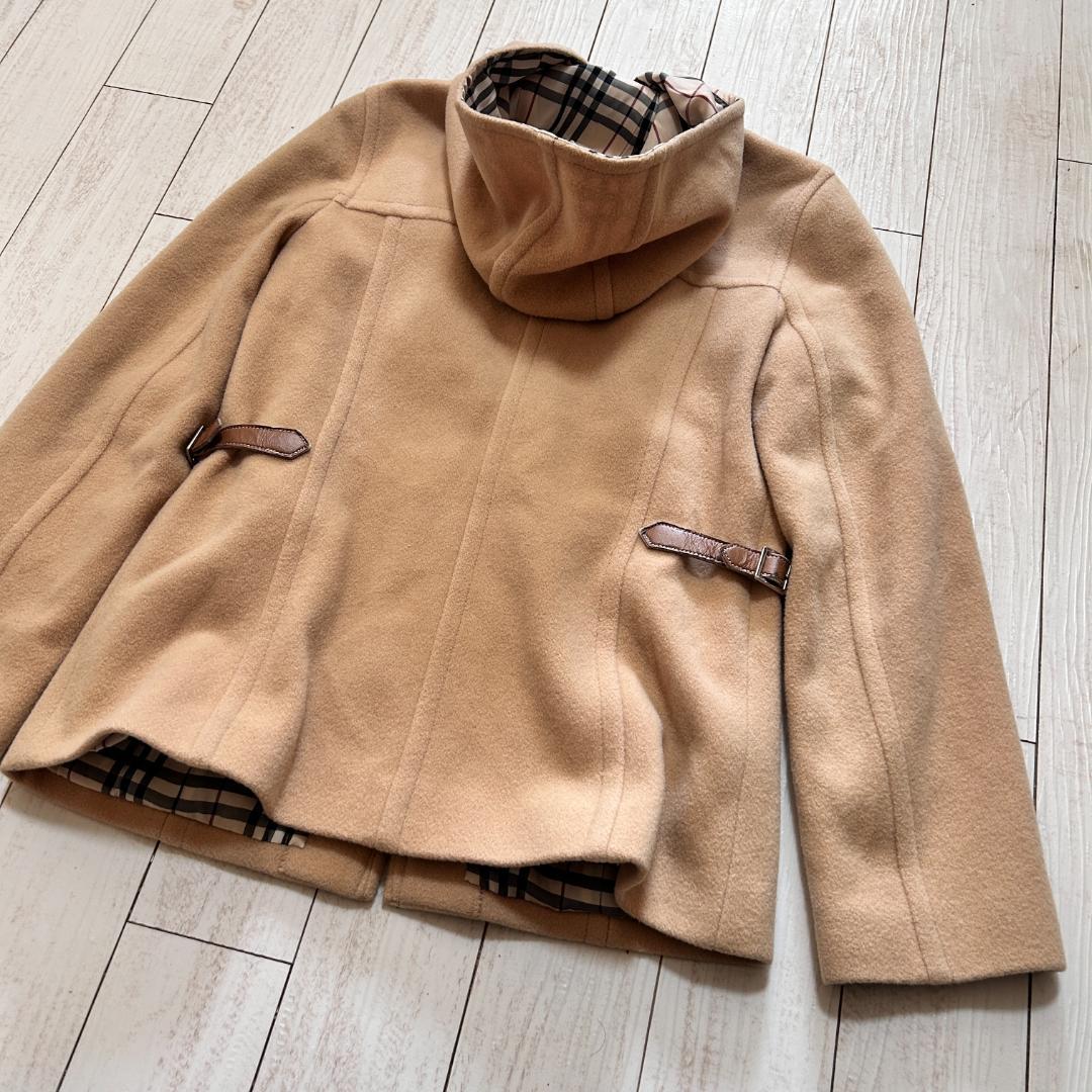 バーバリー ノバチェック フーデッドコート ショート丈 ホースロゴ 40 L