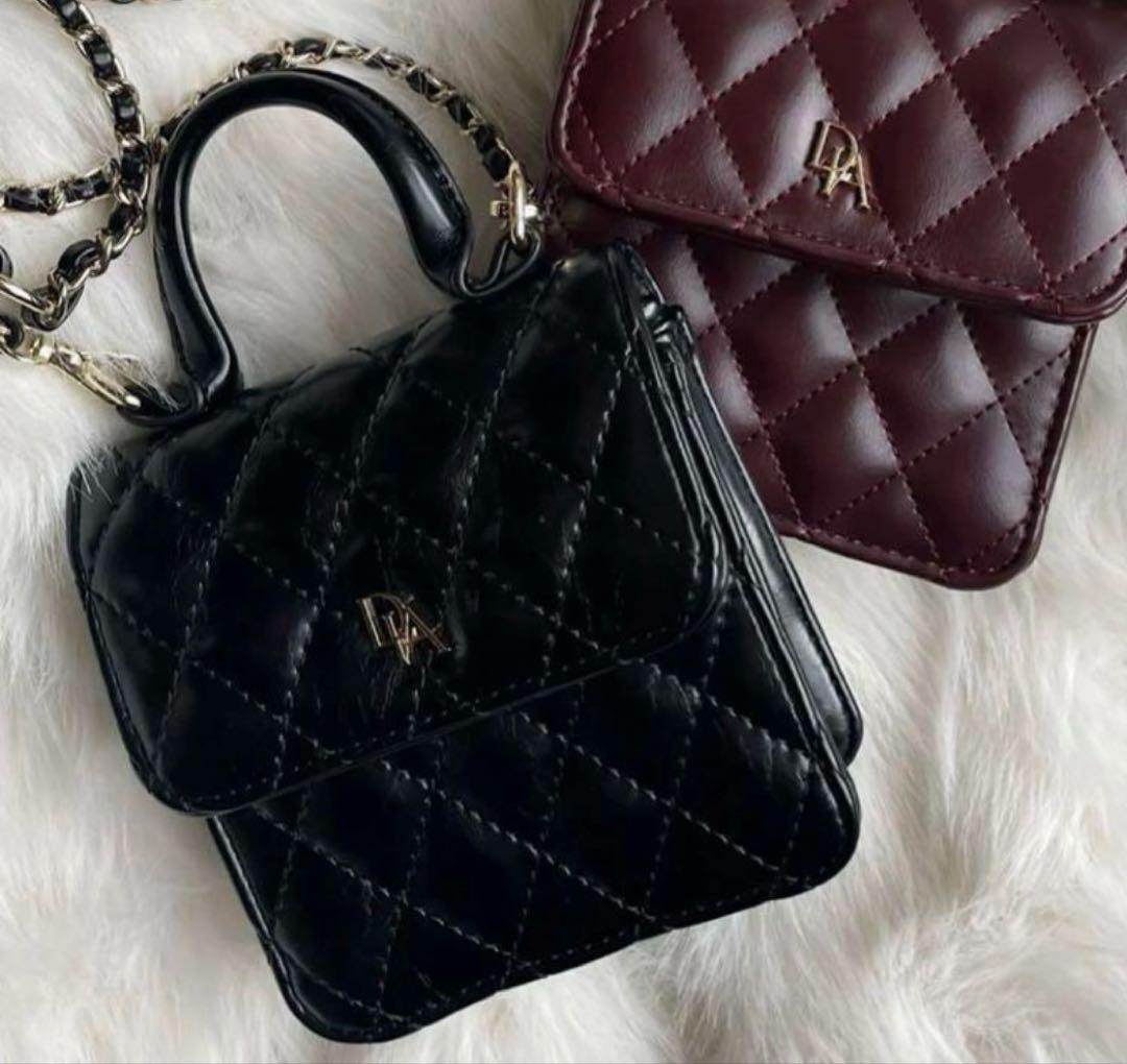 DIANTE キルティングショルダーバッグ ブラック