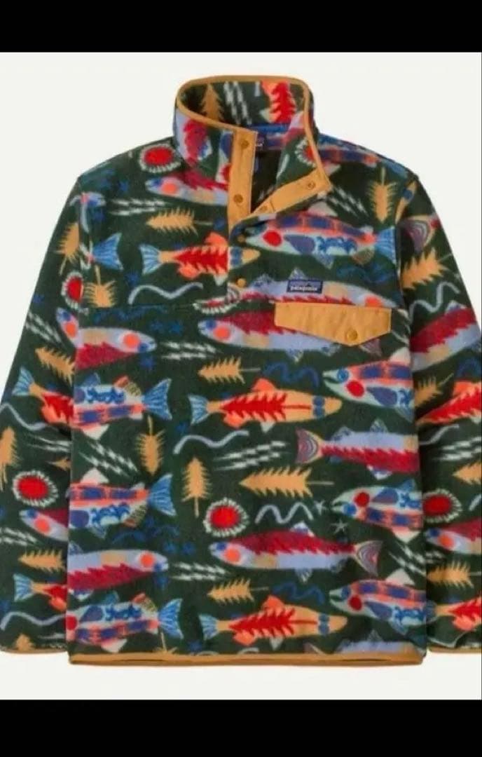パタゴニア シンチラスナップT フリース サーモン 魚 - メルカリ