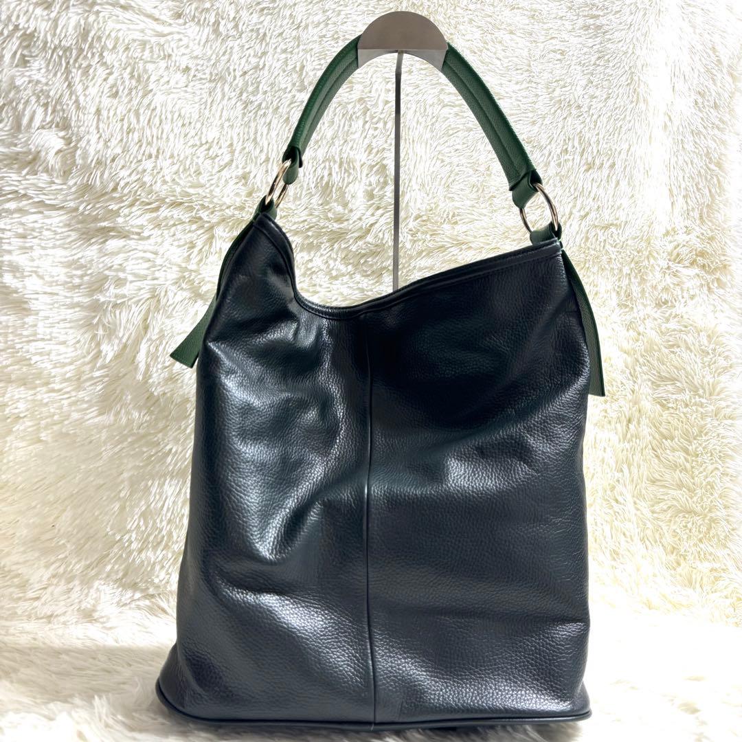 美品✨HINC NUNC ヒンクヌンク ワンショルダーバッグ レザー グリーン