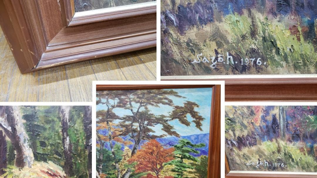 K21 白日会会員 濱口佐蔵作 1976年作 油絵100号 額