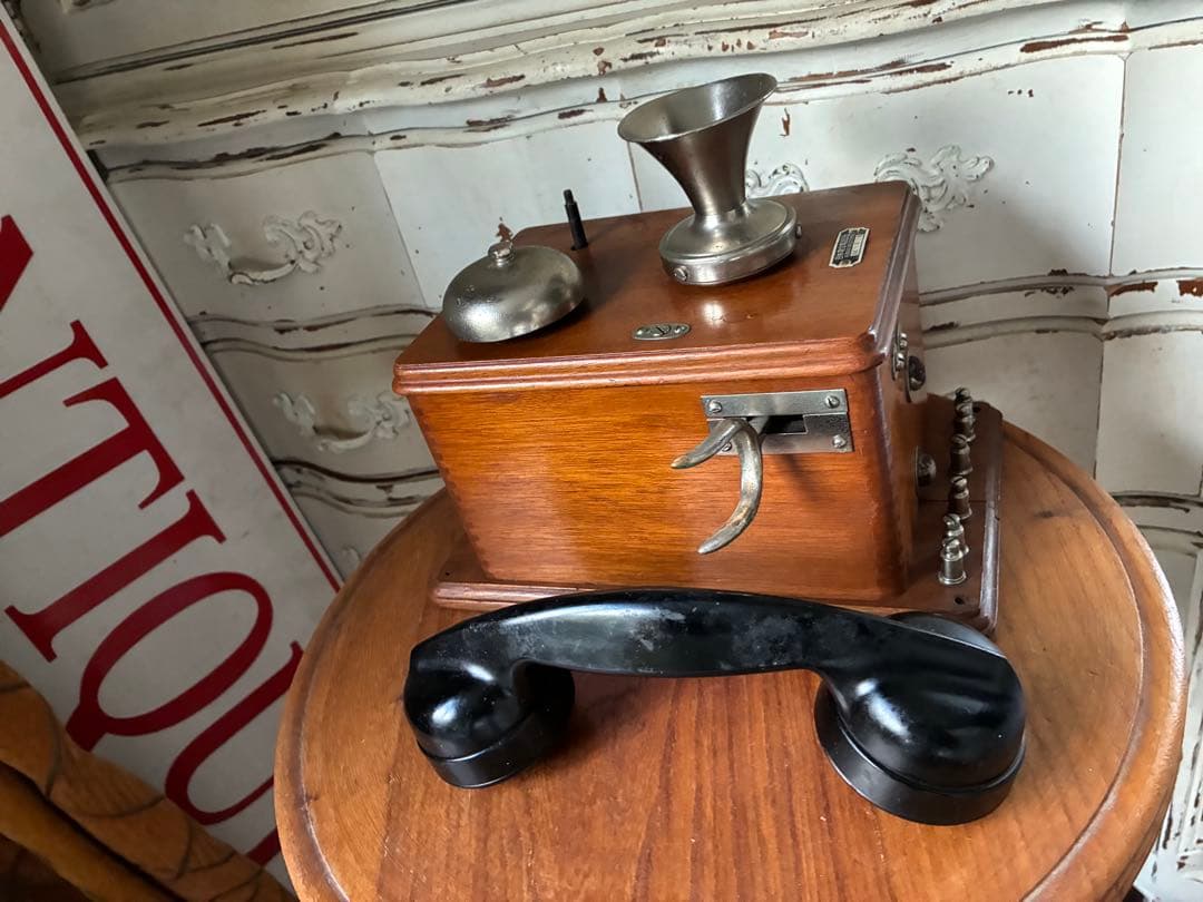 アンティーク 壁掛け式 木製 電話機 日本電信電話公社 骨董 Bell ベル