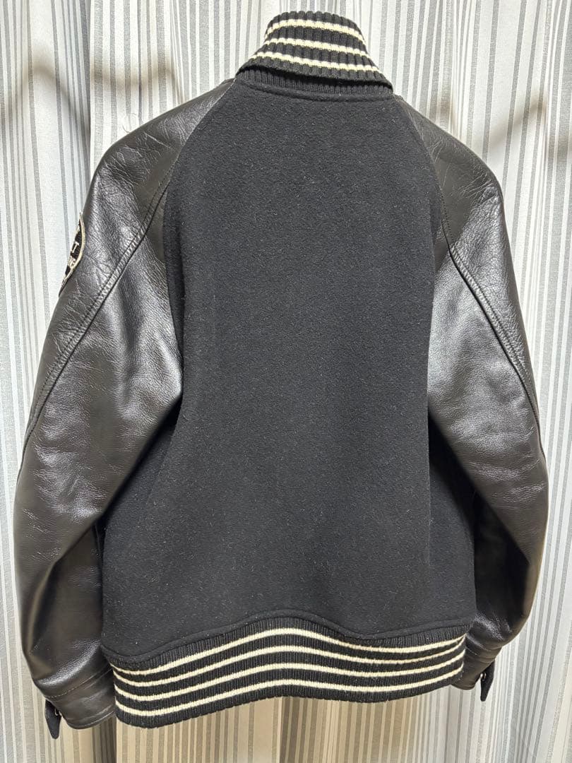 COOTIEロゴ 刺繍 ワッペン袖レザー袖革 スタジャン M