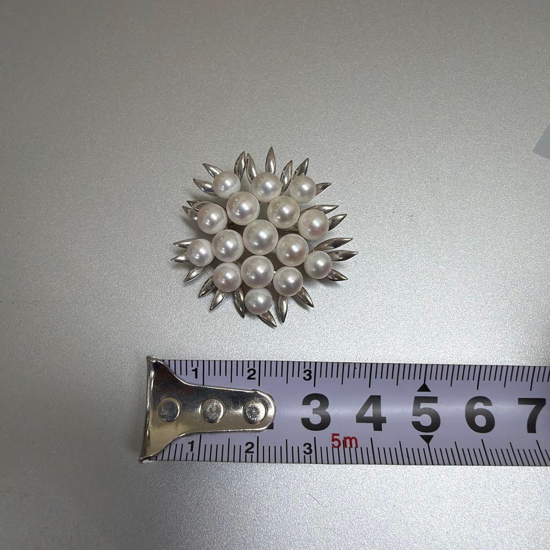 美品TASAKI タサキ　パールブローチ SV 10.9g 約5.4-6.7mm