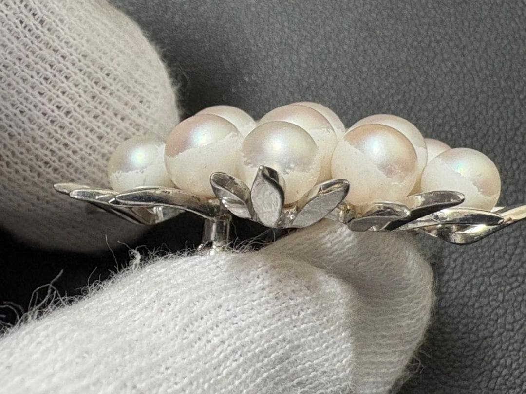 美品TASAKI タサキ　パールブローチ SV 10.9g 約5.4-6.7mm