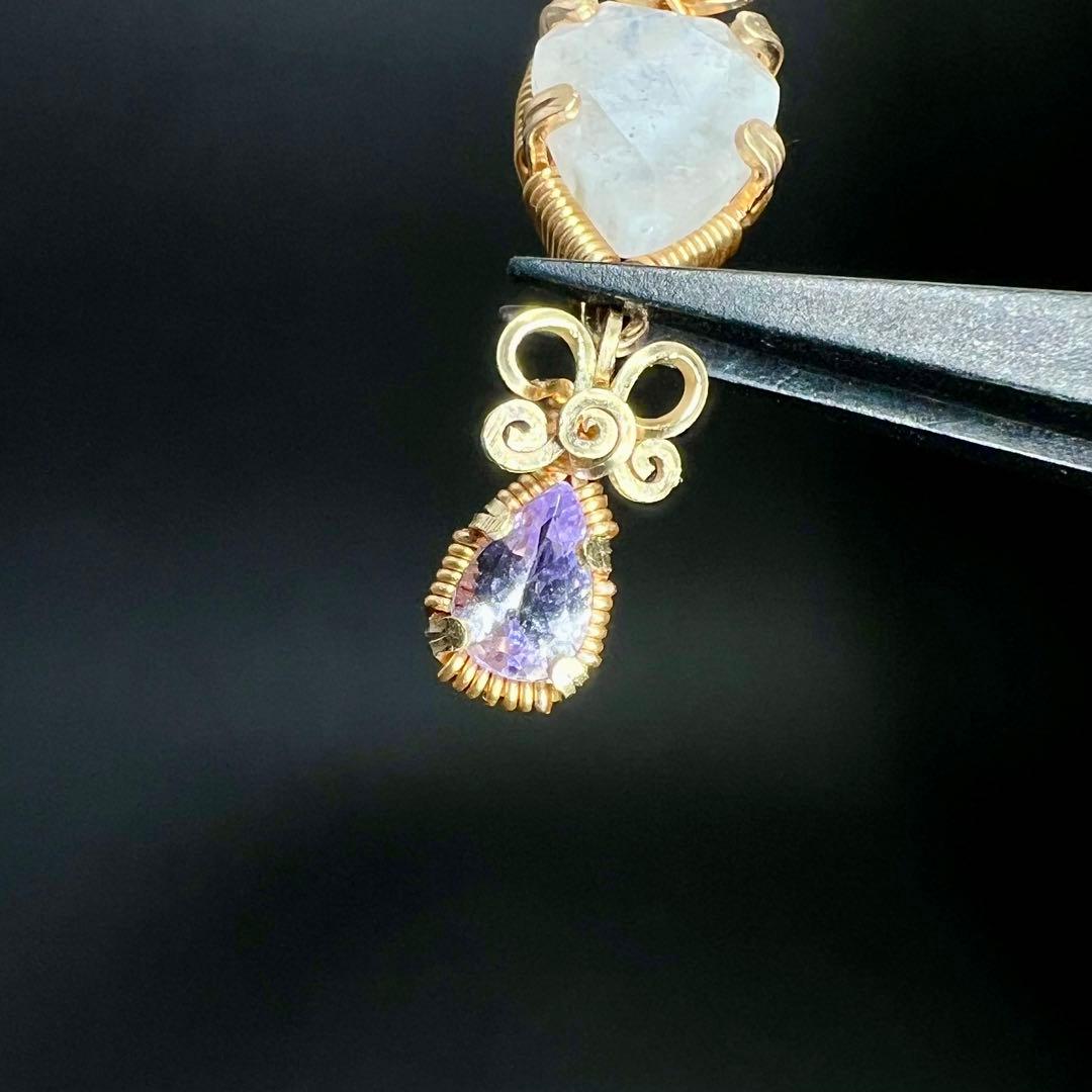 for Kaya様】天然石 ピンクタンザナイト＆レインボームーンストーン