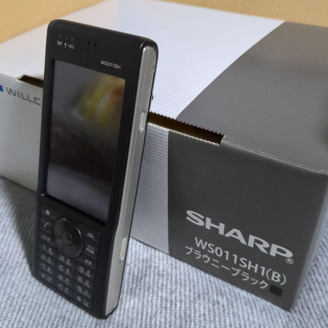 [未使用] WILLCOM SHARP WS011SH1(B) Amazon | WILLCOM Advanced/W-ZERO3[es] ブラウニーブラック[WILLCOM W