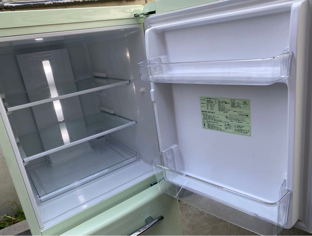 e angleレトロ調 冷蔵庫 ANG-RE151-A1 エディオン 2019年 - メルカリ