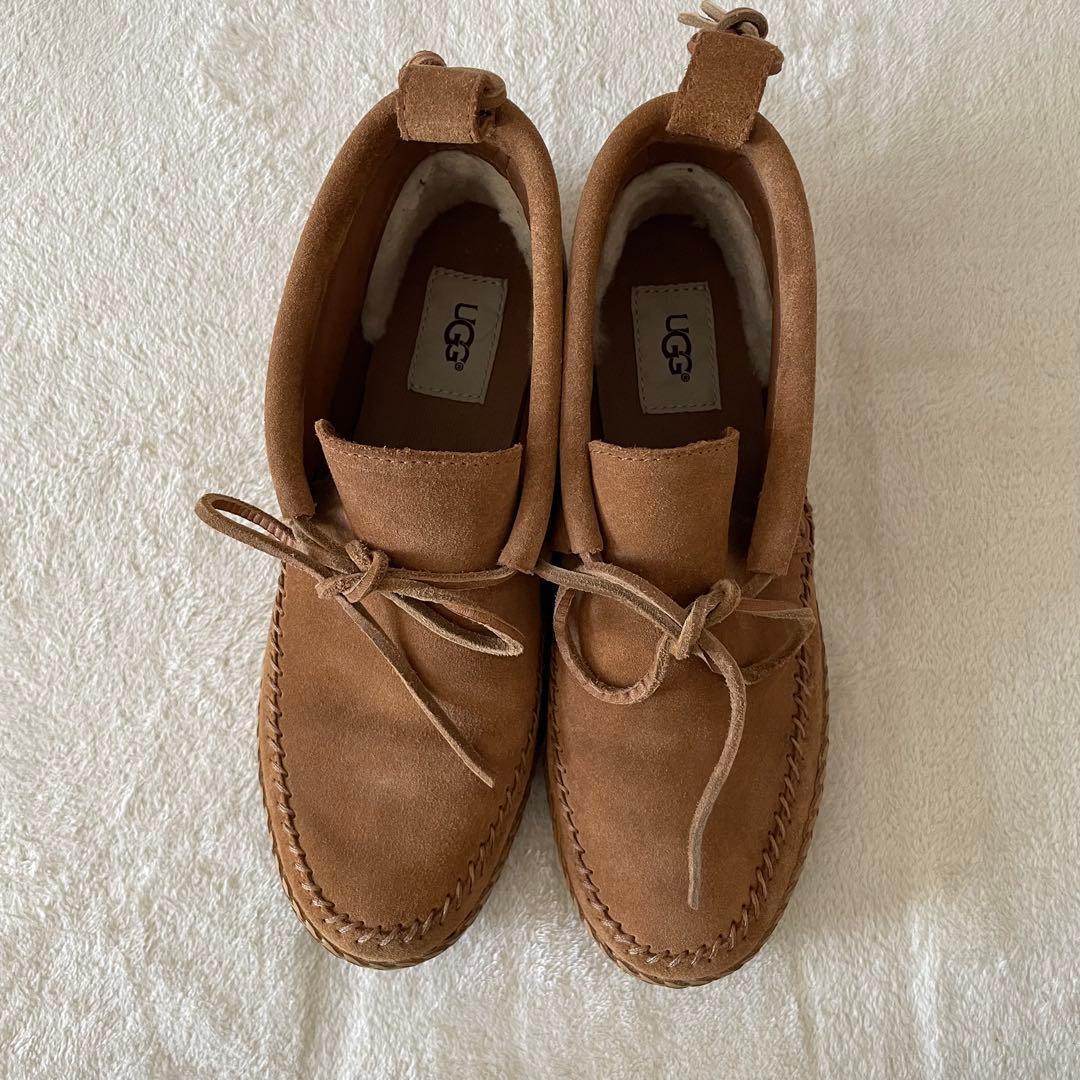UGGaustralia♡スウェードモカシン ウッドリンモック キャメル24.5
