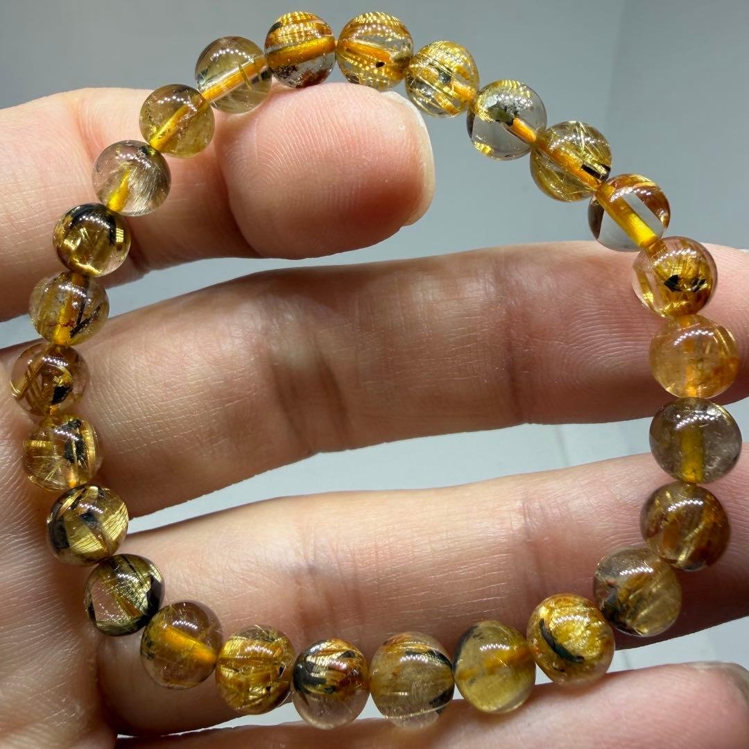 ◇z9981 ハイクオリティ ゴールド タイチン ルチル クォーツ072 金運