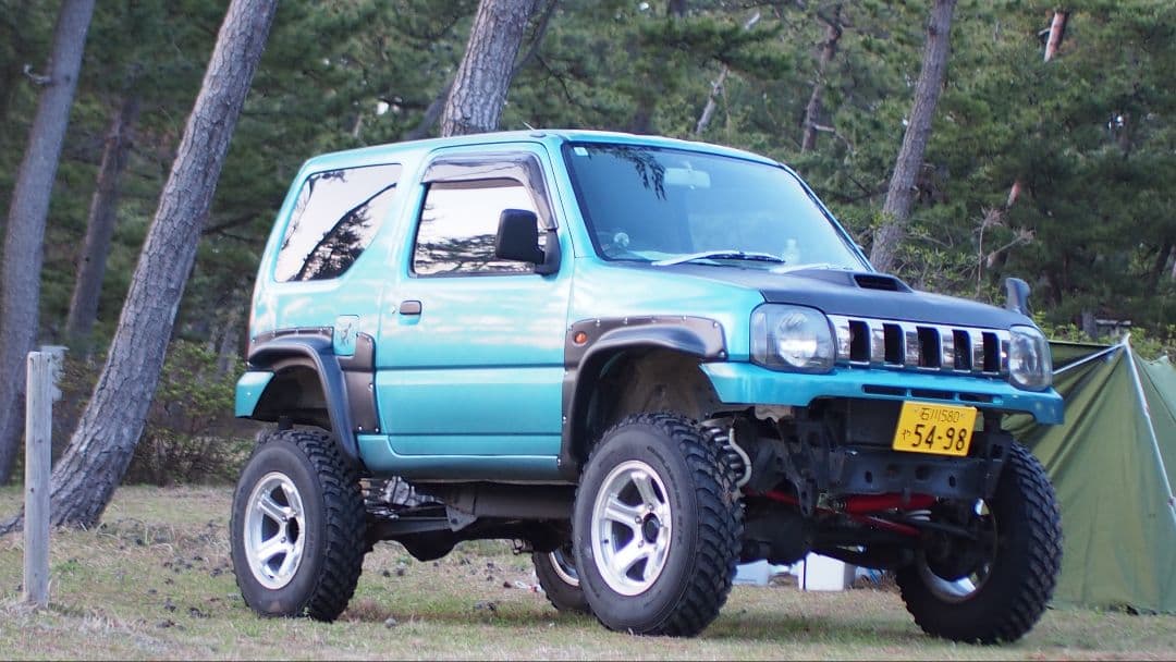 ジムニー JB23 ボディリフト、5インチアップ 部品取りに 車検長い 石川県 石川県 ジムニー JB23 リフトアップキット取り付け 3インチアップ