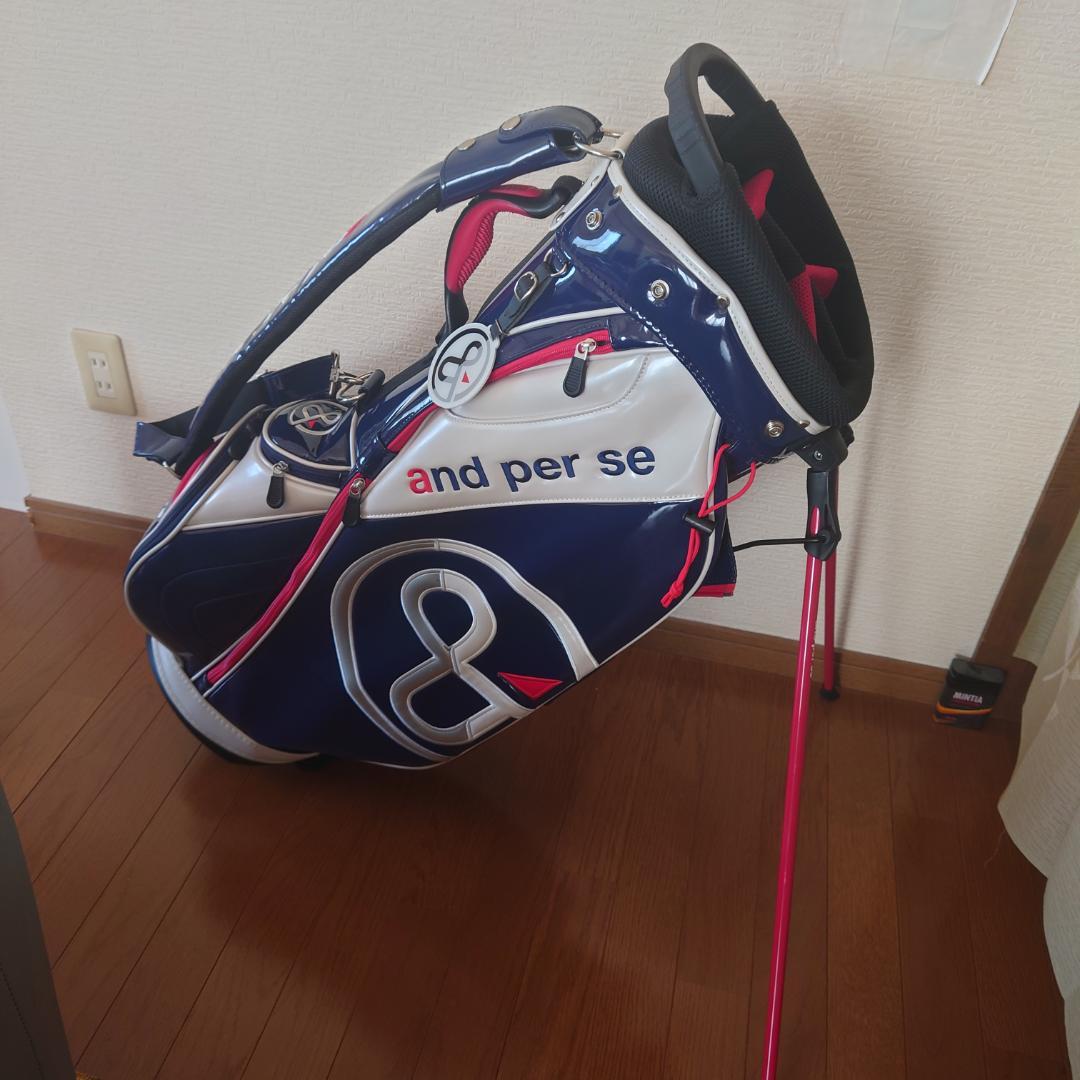 and per se キャディバッグ ネイビー限定 and per se（アンパスィ） and per se GDO限定 キャディバッグ : GDO