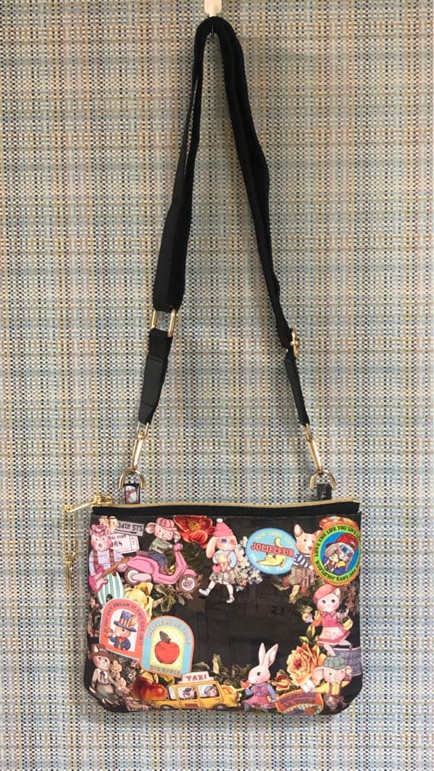 1867.ハンドメイド ファスナーバッグ ジョリーフルール コラージュ柄