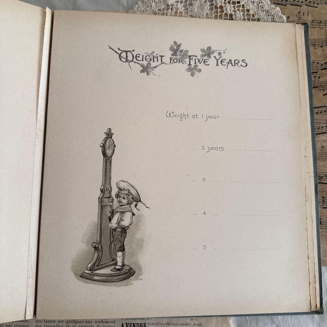 追加写真☆アンティーク雑記帳ベビーアルバム洋書ヴィクトリアン