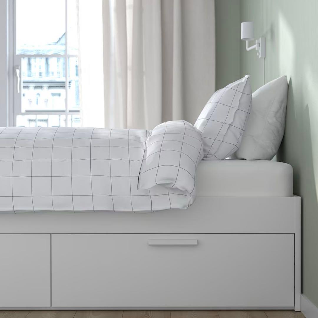 値下げしました！】IKEA ブリムネス ダブルベッド - メルカリ