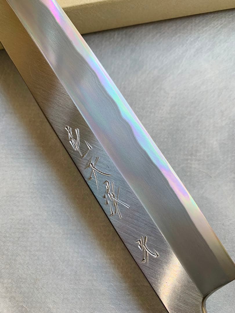 堺打刃物】 森本光一作 刺身 柳刃 包丁 白鋼 9寸 水牛角柄 - メルカリ