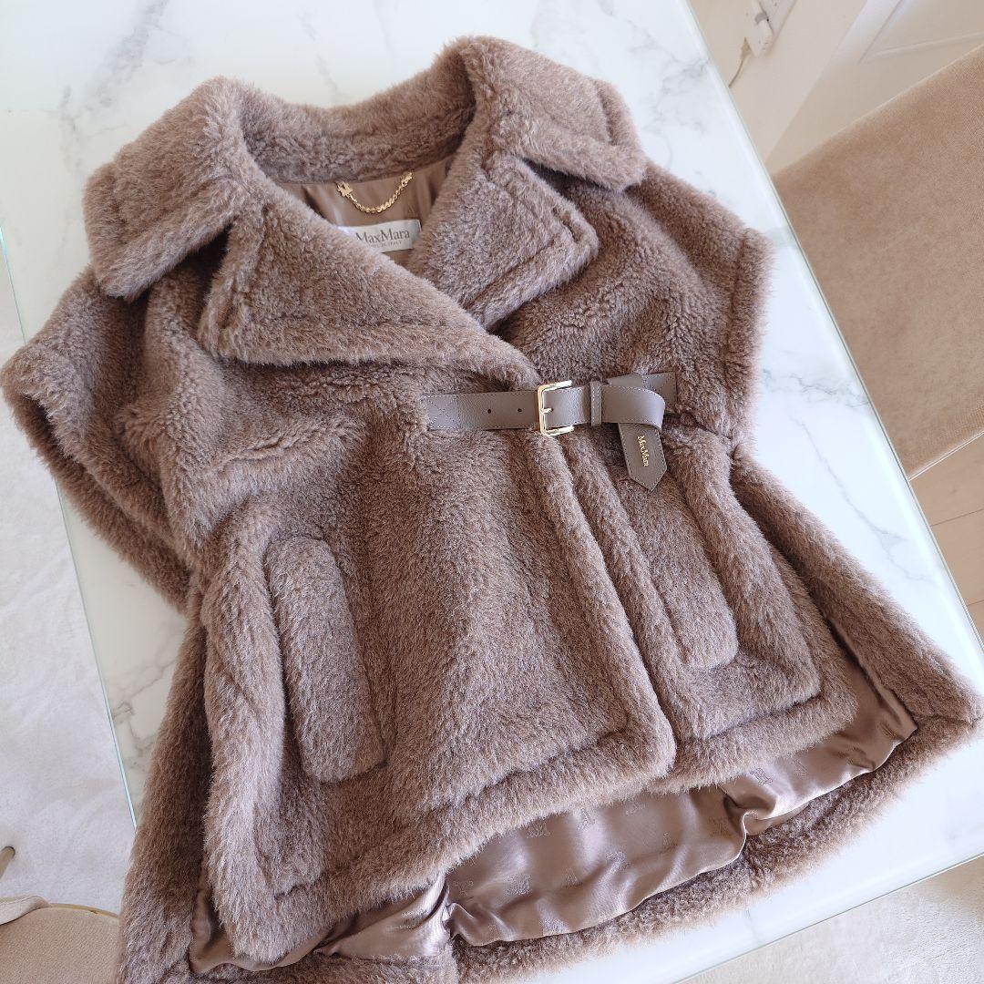 MaxMara テディベア ケープ Abavo 限定色 カシャメディオ Max Mara（マックスマーラ） ケープ ABAVO ABAVO4 アバブ レディース